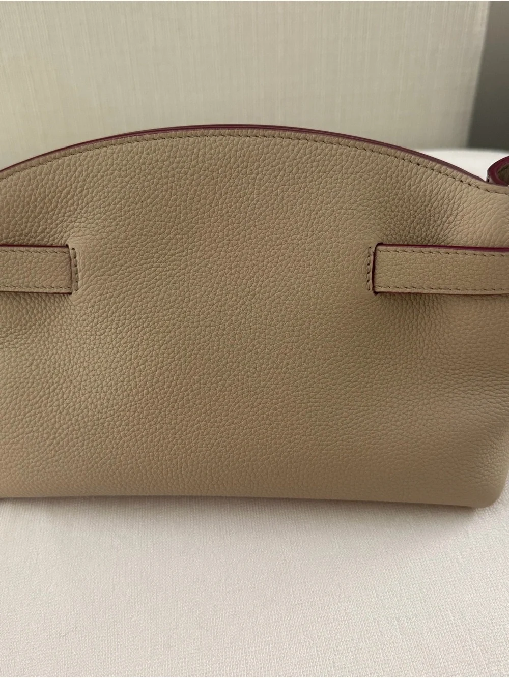 Ferragamo “XS Hug” Gold Hardware and Burgundy Trim